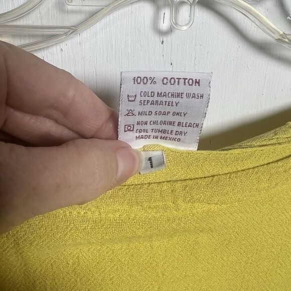 Oh My Gauze! women's top size 1 Yellow hi low Lagenlook. Cc - Picture 5 of 5